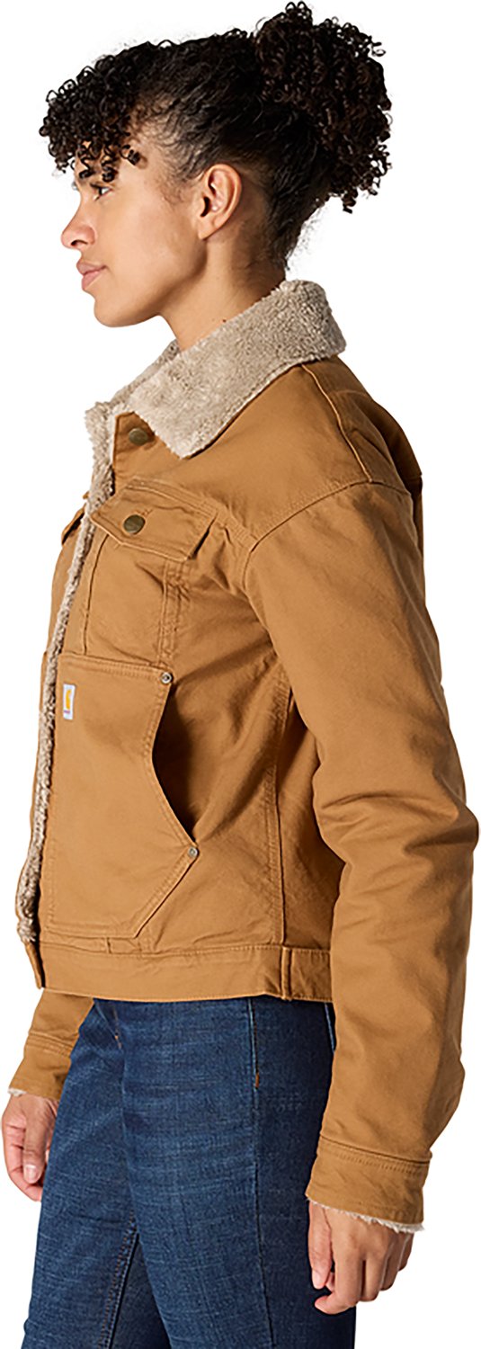 Carhartt Women's Rugged Flex Loose Fit Canvas Sherpa-Lined Jacket - view number 3