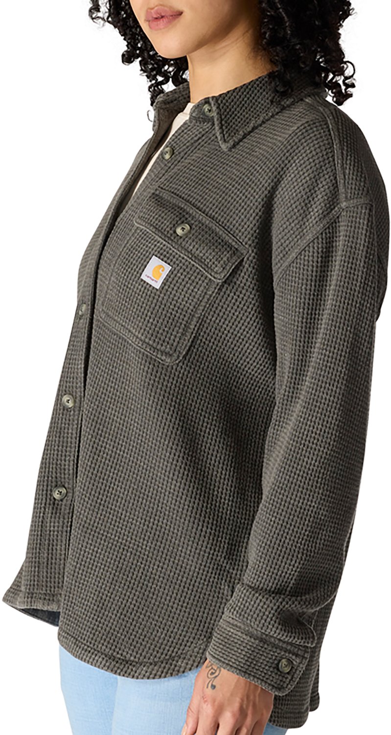 Carhartt Women's Heavyweight Waffle Knit Long Sleeve Button Up Shirt - view number 3