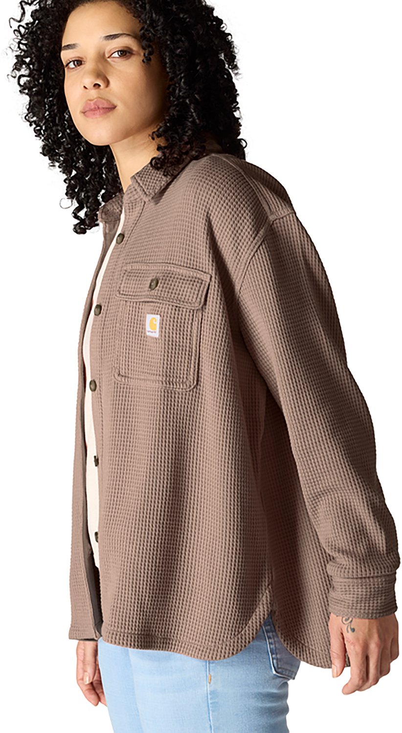 Carhartt Women's Heavyweight Waffle Knit Long Sleeve Button Up Shirt - view number 3