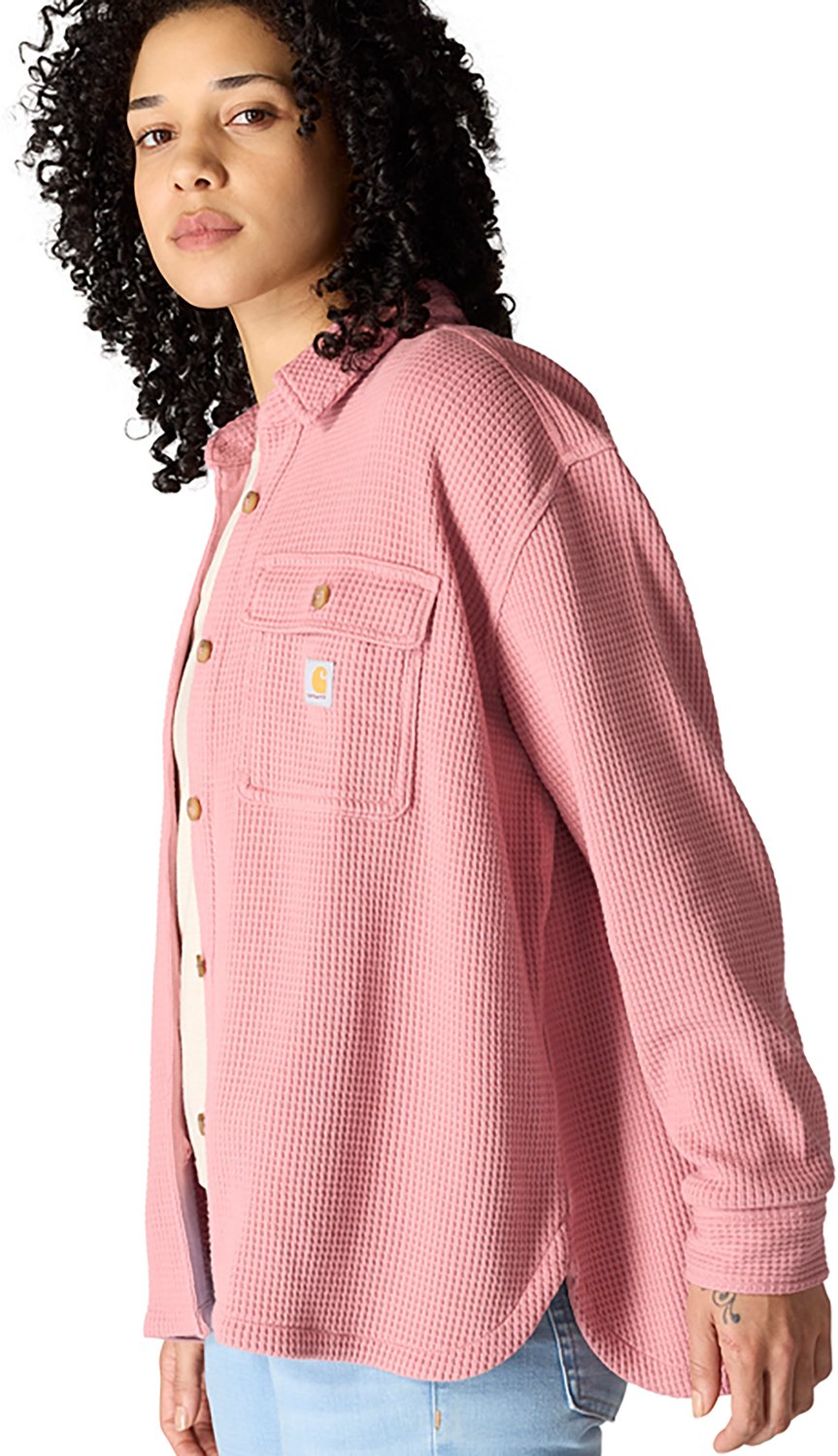 Carhartt Women's Heavyweight Waffle Knit Long Sleeve Button Up Shirt