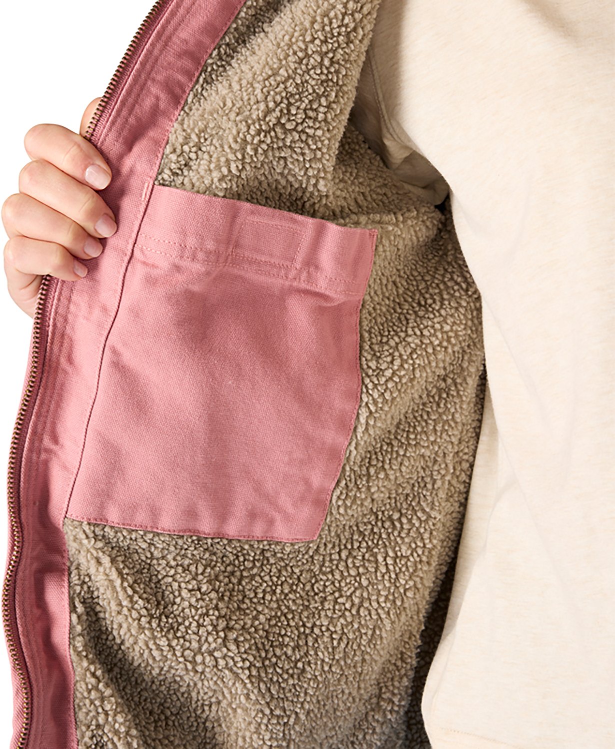 Carhartt Women's Loose Fit Washed Duck Sherpa-Lined Hooded Jacket                                                                - view number 4