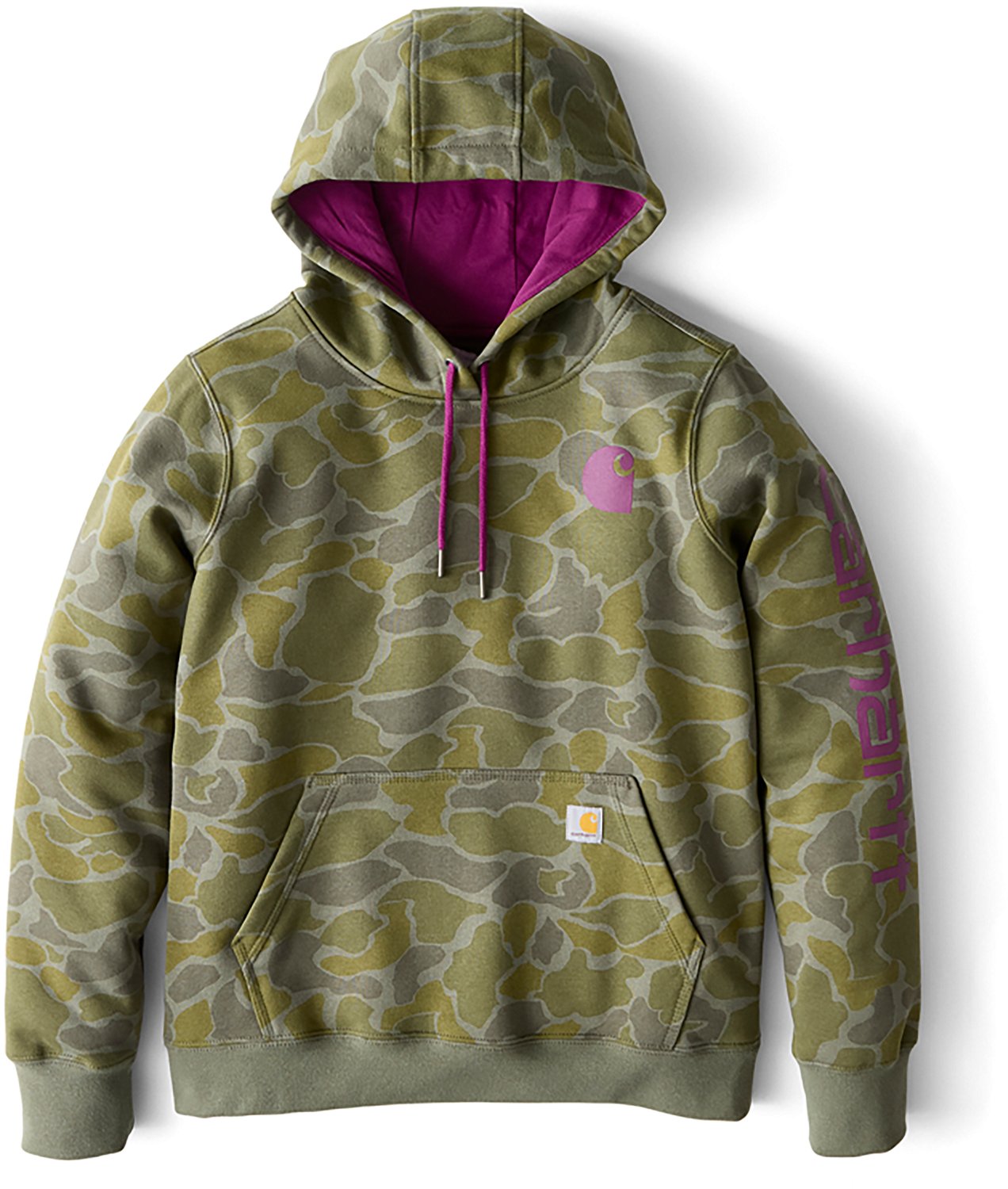 Carhartt Women's Relaxed Fit Midweight Logo Sleeve Graphic Camo Sweatshirt - view number 5