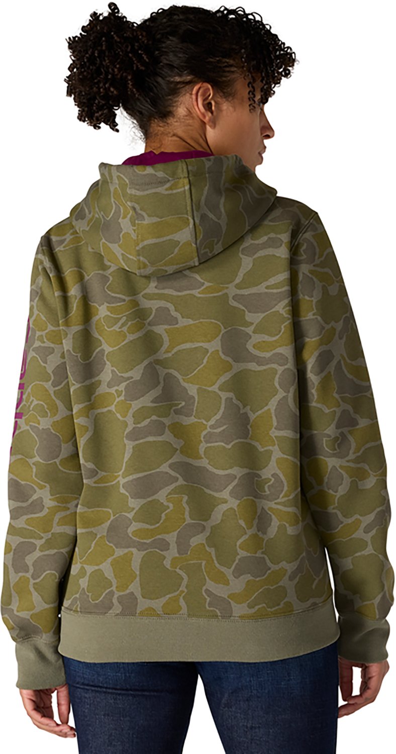 Carhartt Women's Relaxed Fit Midweight Logo Sleeve Graphic Camo Sweatshirt - view number 2