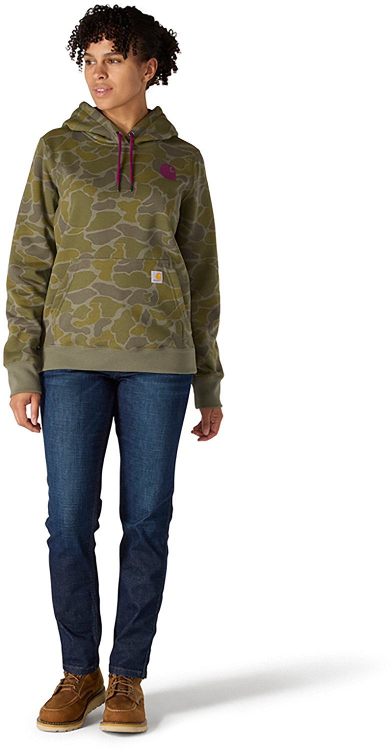 Carhartt Women's Relaxed Fit Midweight Logo Sleeve Graphic Camo Sweatshirt - view number 4