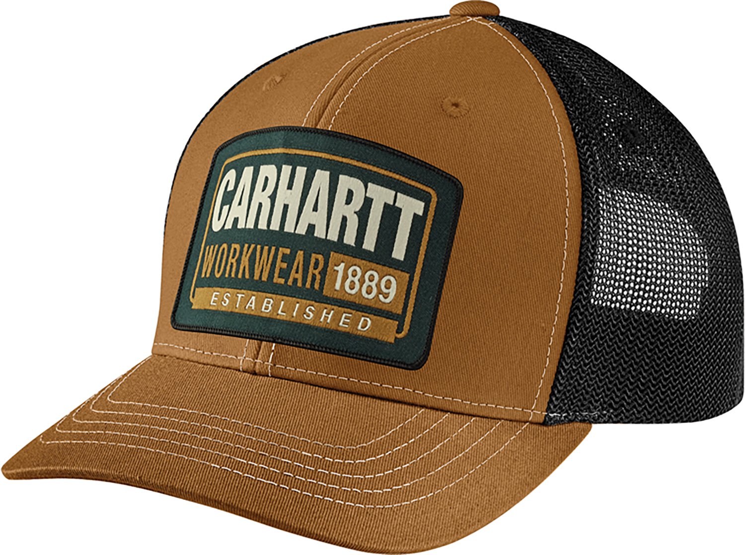 Carhartt Men's Canvas Mesh-Back Workwear Patch Cap - view number 3