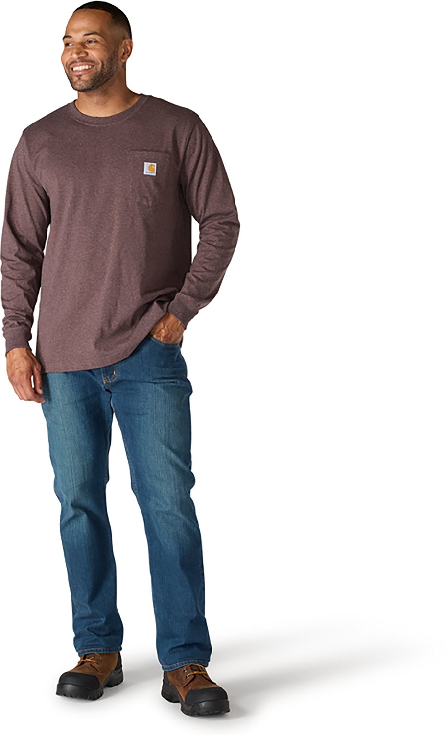 Carhartt Men's Relaxed Fit Heavyweight Pocket C Graphic Long Sleeve T-shirt - view number 4