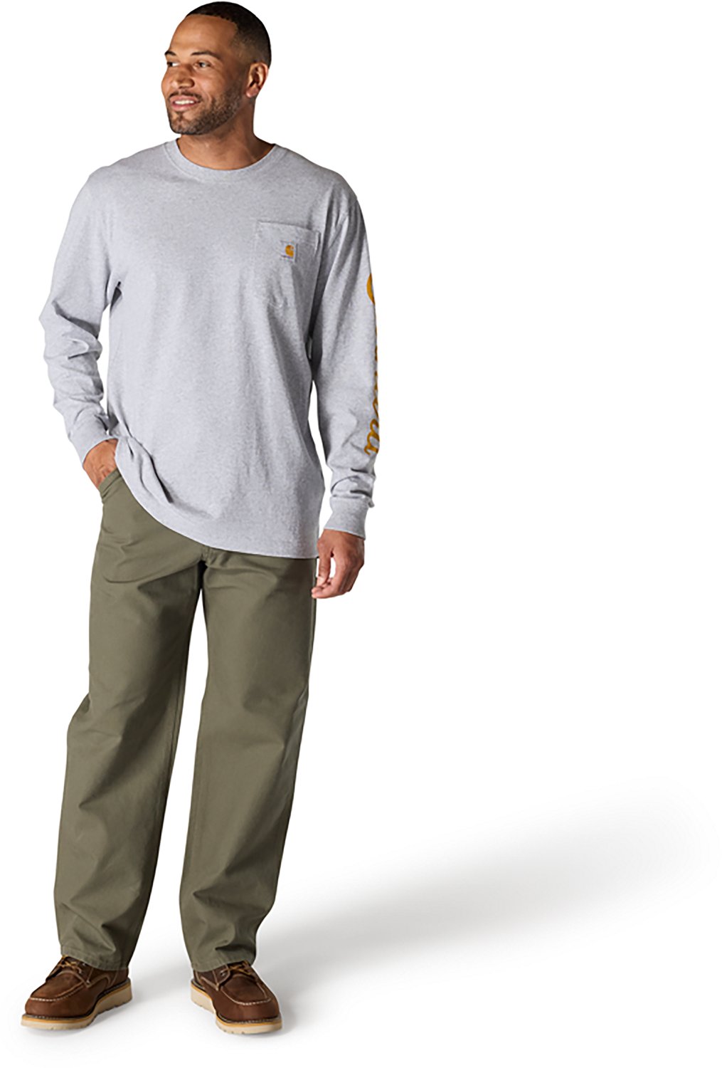 Carhartt Men's Loose Fit Heavyweight Pocket Dog Graphic Long Sleeve T-shirt - view number 4