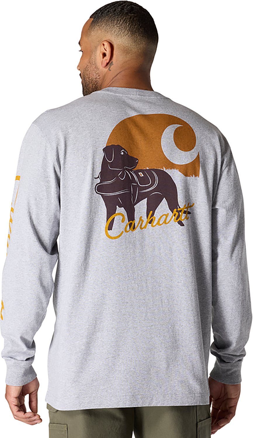 Carhartt Men's Loose Fit Heavyweight Pocket Dog Graphic Long Sleeve T-shirt - view number 2