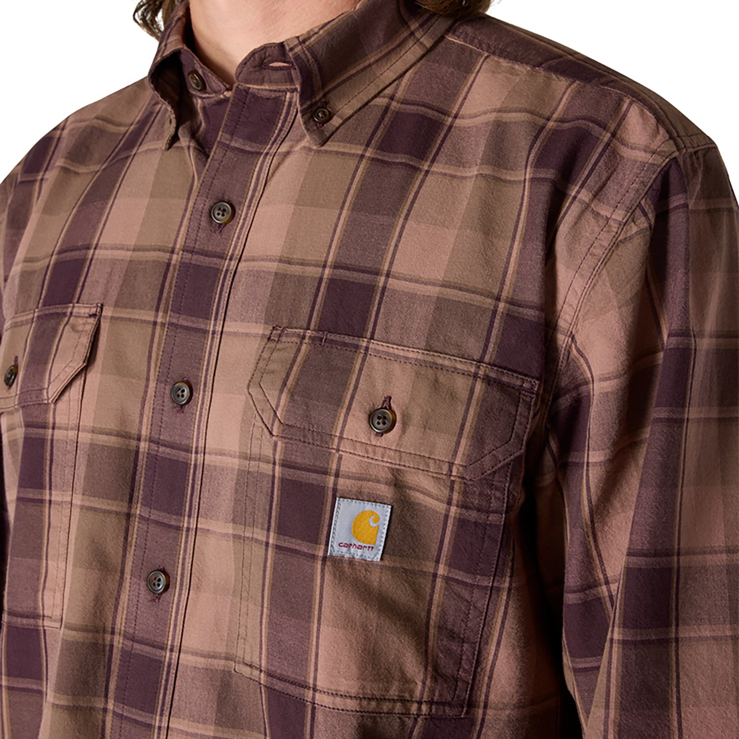 Carhartt Men's Loose Fit Midweight Chambray Long Sleeve Plaid Shirt - view number 4