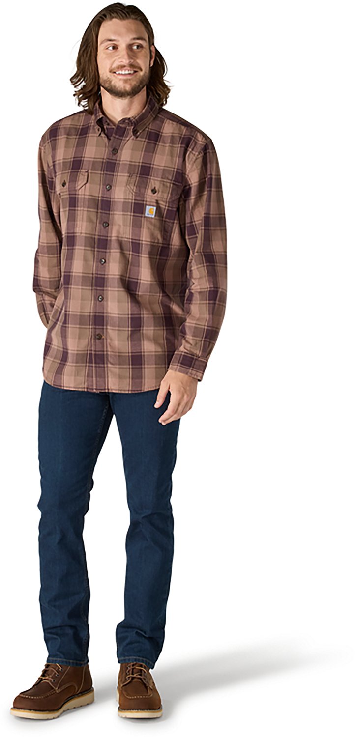 Carhartt Men's Loose Fit Midweight Chambray Long Sleeve Plaid Shirt - view number 5