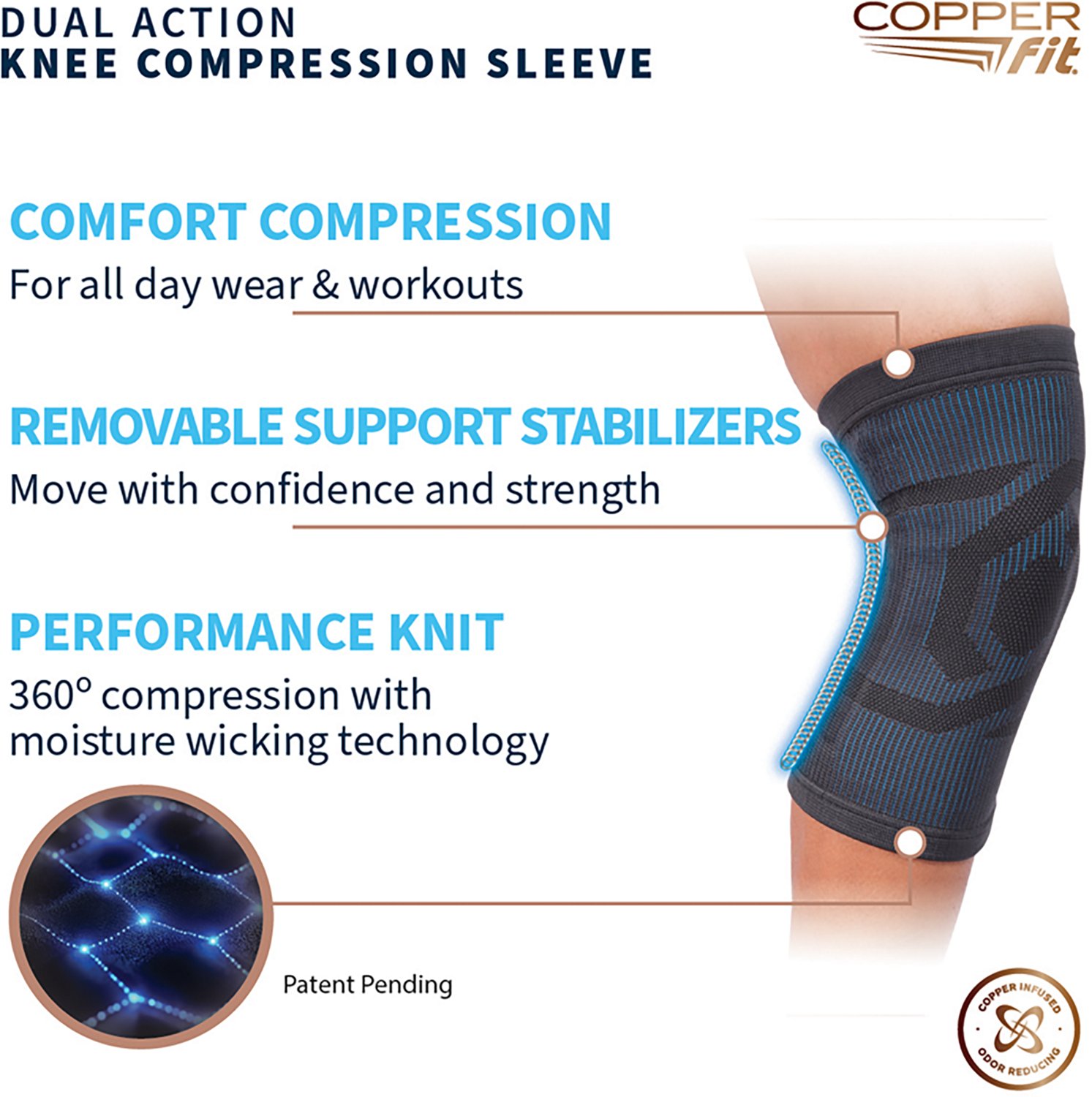 Copper Fit Mobilizer Knee Compression Sleeve - view number 2
