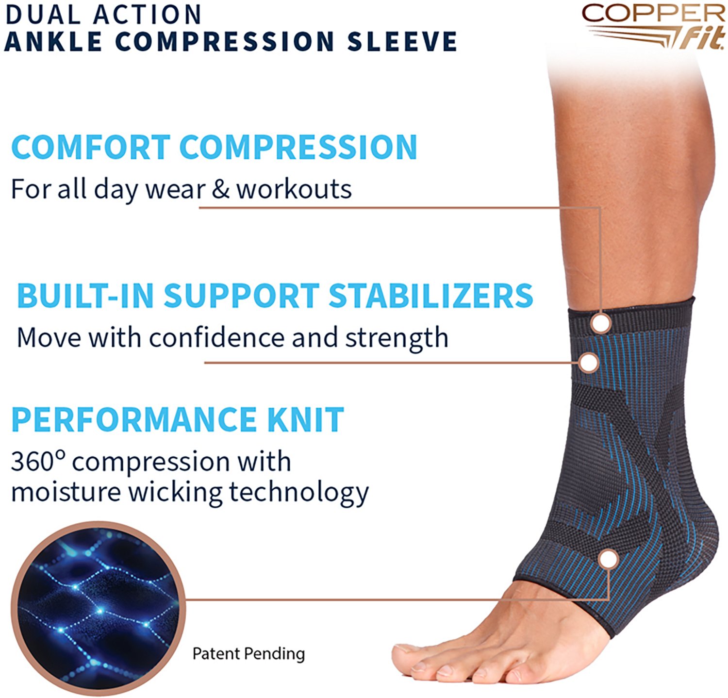 Copper Fit Mobilizer Ankle Compression Sleeve - view number 2