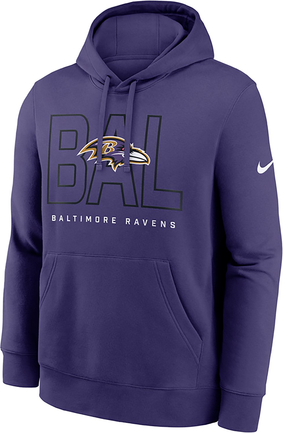Nike Men's Ravens Club Long Sleeve Pullover Hoodie - view number 2