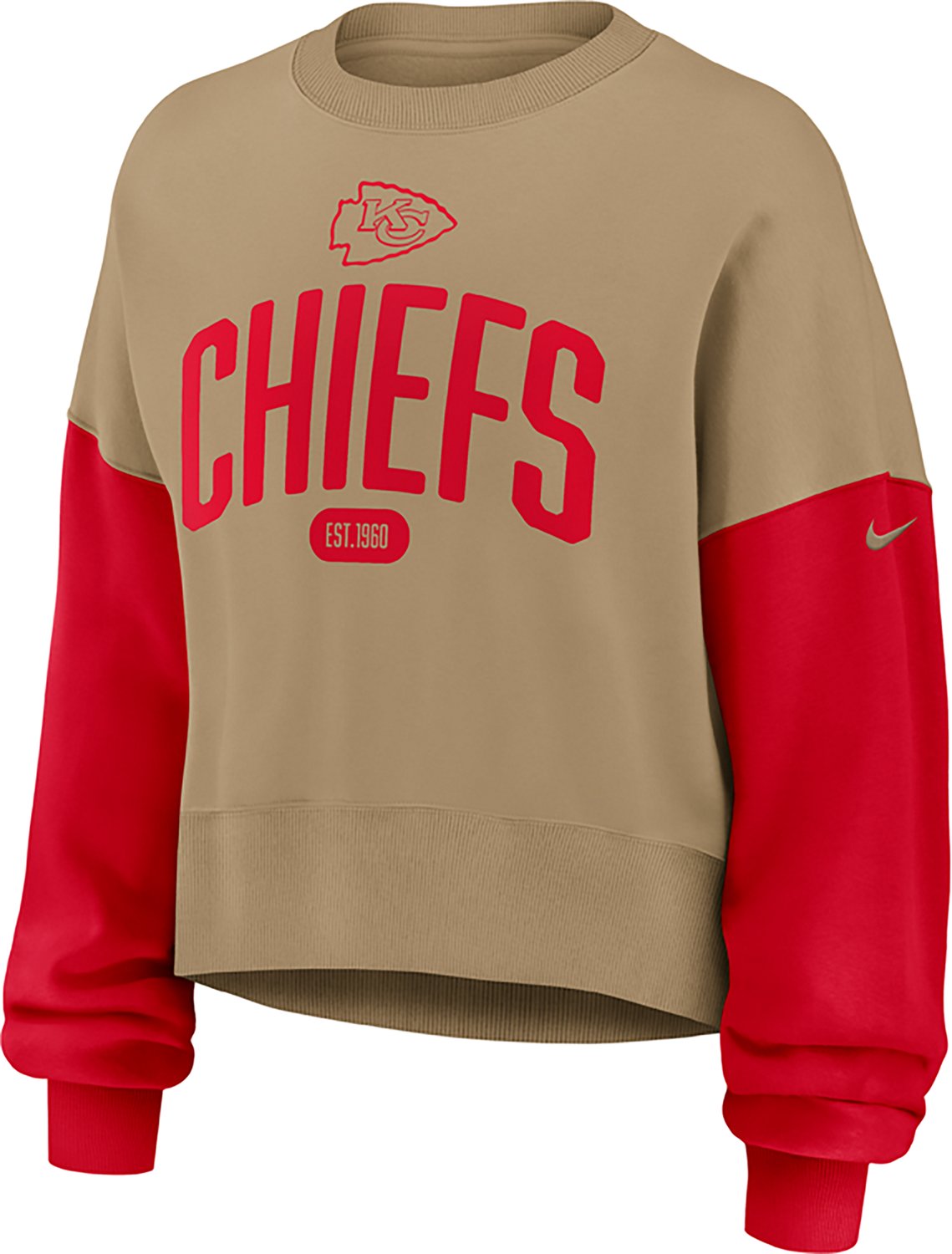 Nike Women's Chiefs Rewind Oversized Long Sleeve Crew Fleece - view number 2