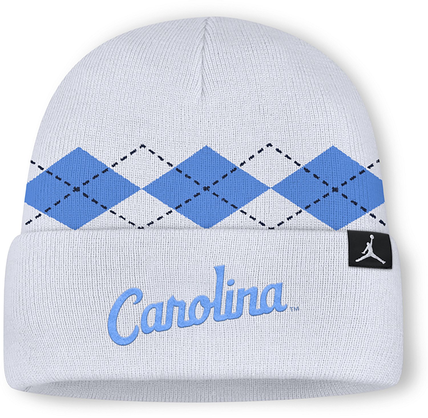 Jordan Men's UNC Argyle Utility Cuffed Beanie - view number 2