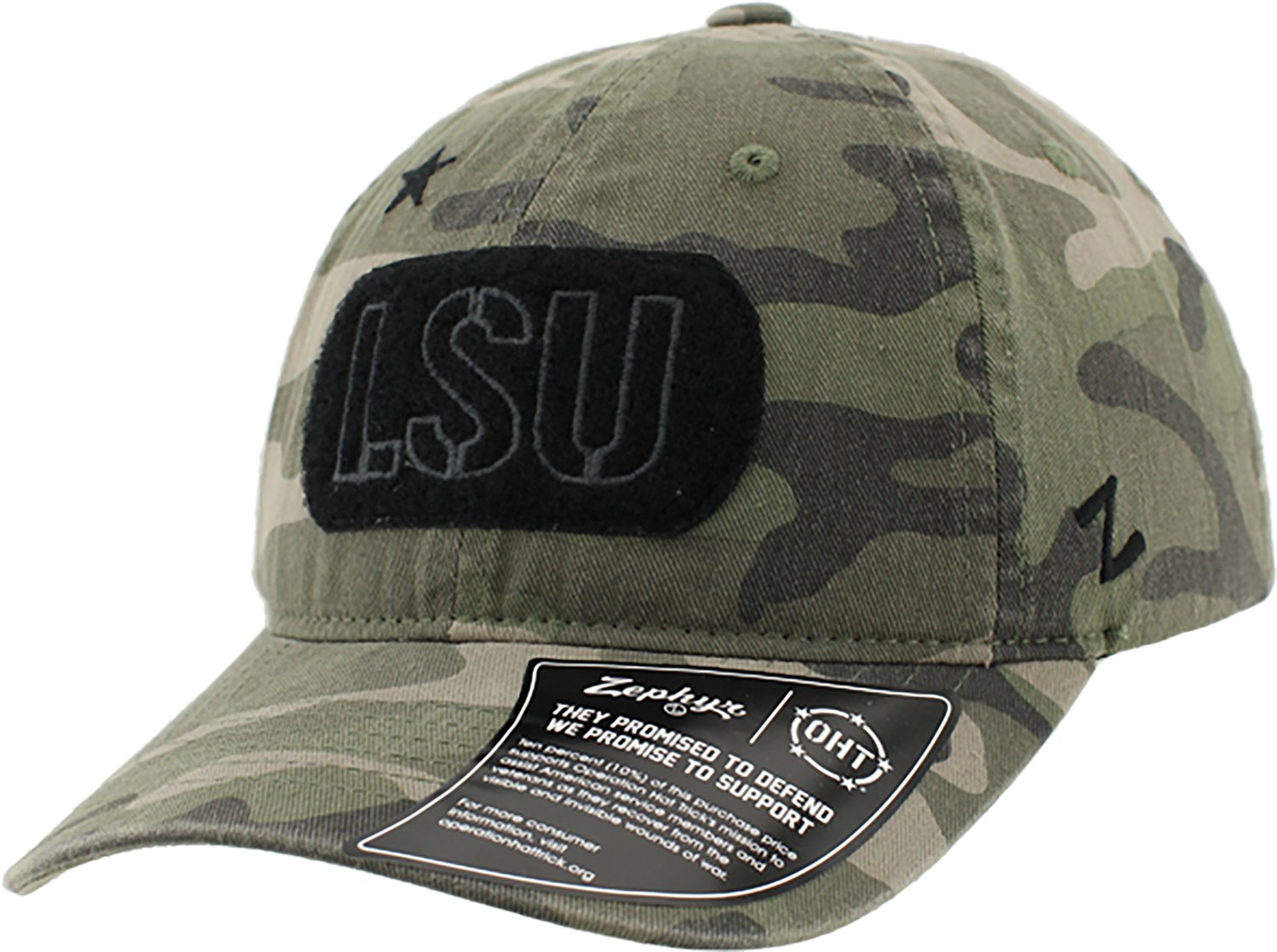 Zephyr Adults' Louisiana State University Tigers OHT Rank Maverick Relaxed Hat - view number 8