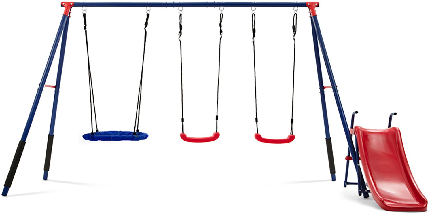 Delta Children FunZone Metal Swing Set 2 Swings 1 Disc Swing Slide