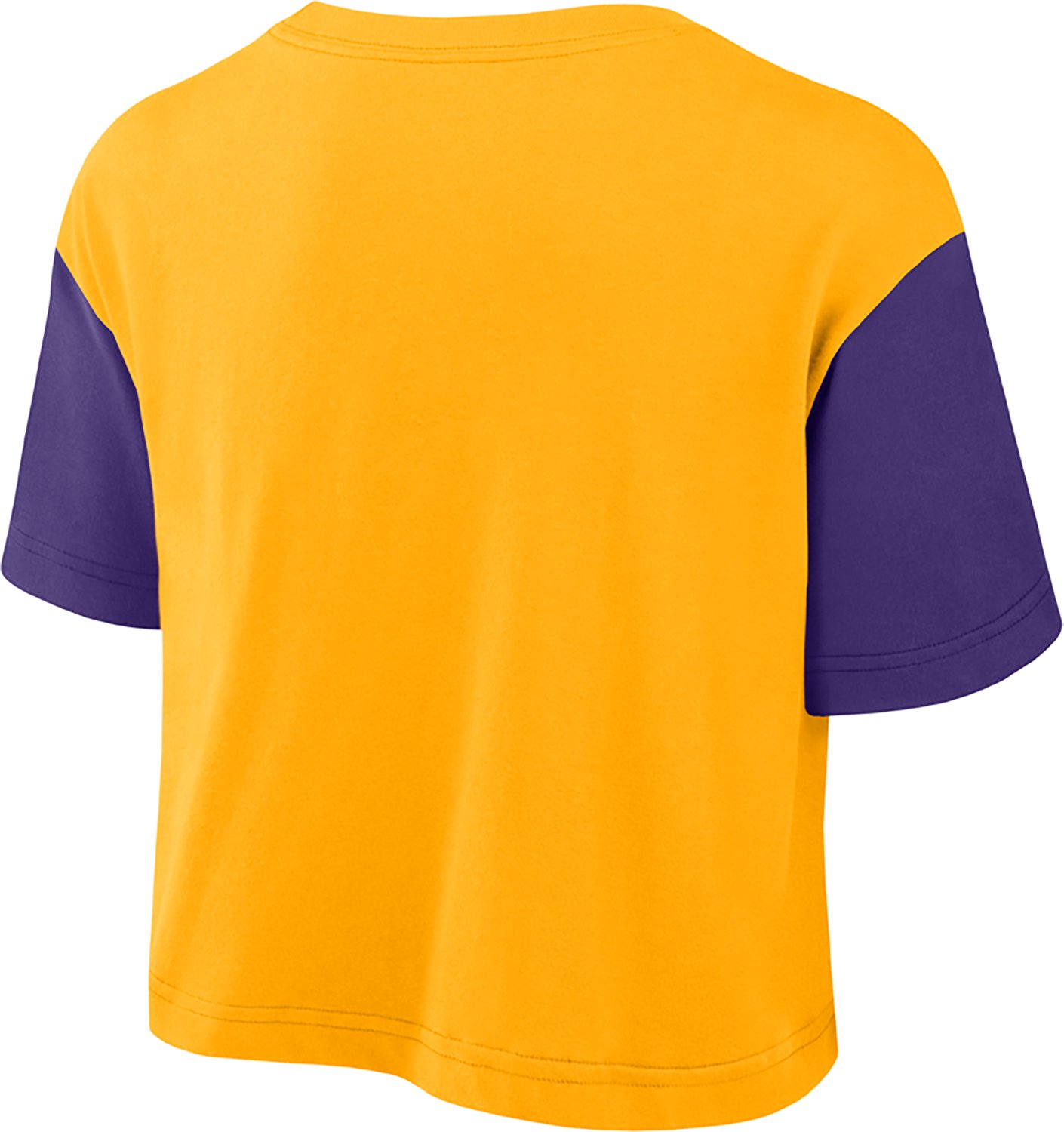 Nike Women's LSU Color-Block Script Performance Cropped T-shirt - view number 3
