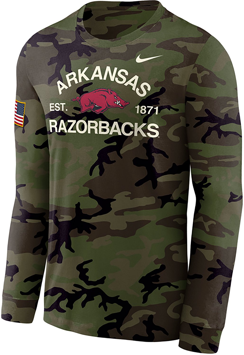 Nike Men's University of Arkansas Military Appreciation Legend Long Sleeve Graphic T-shirt - view number 1