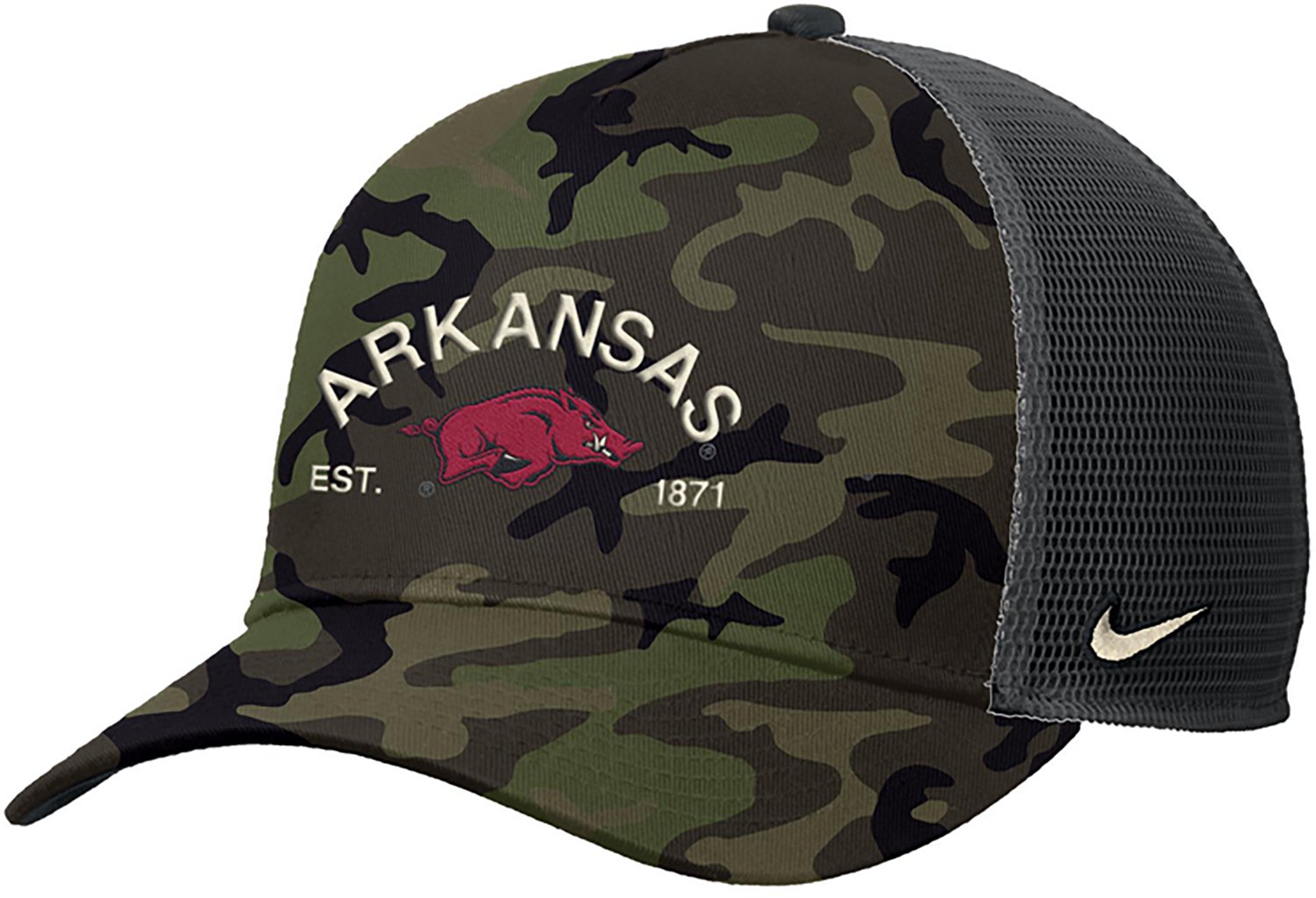 Nike Men's University of Arkansas Military Rise Trucker Cap - view number 1