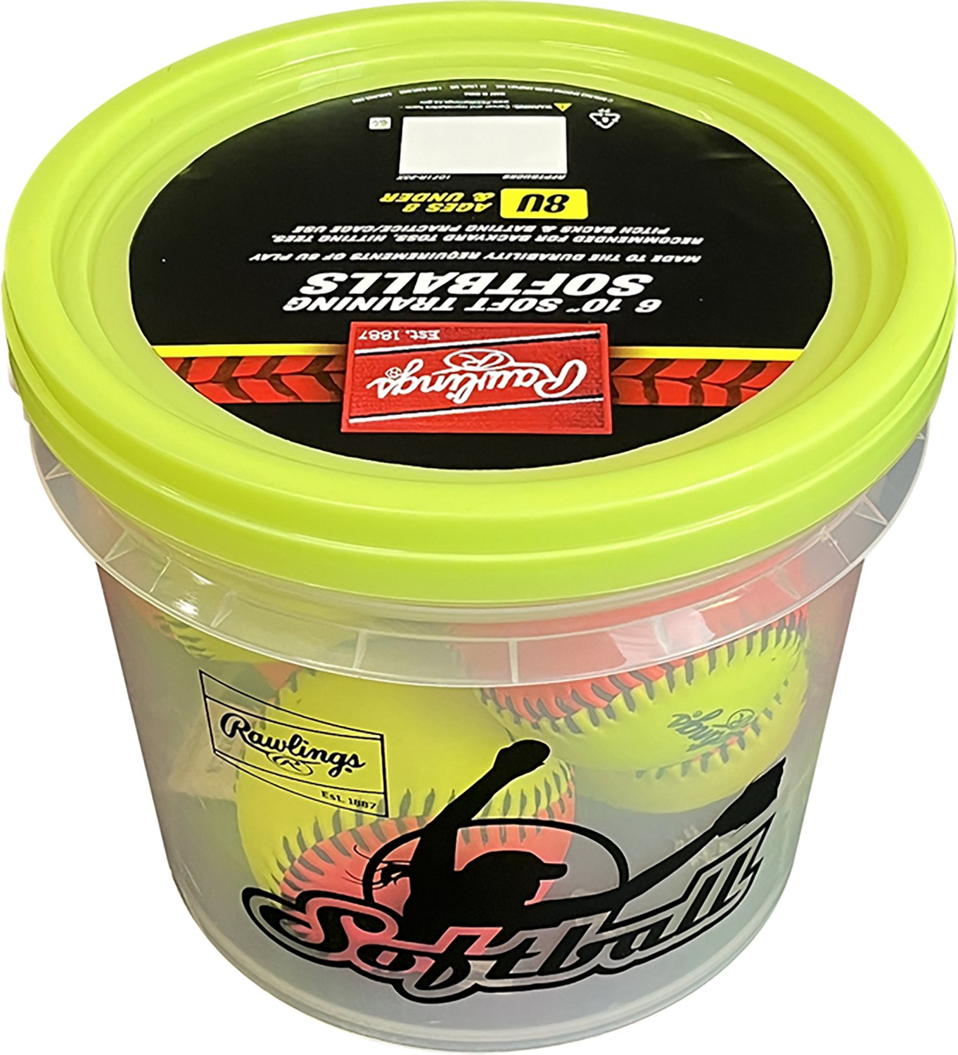 Rawlings 8U 10 in Practice Fastpitch Softball Bucket 6-Pack - view number 2