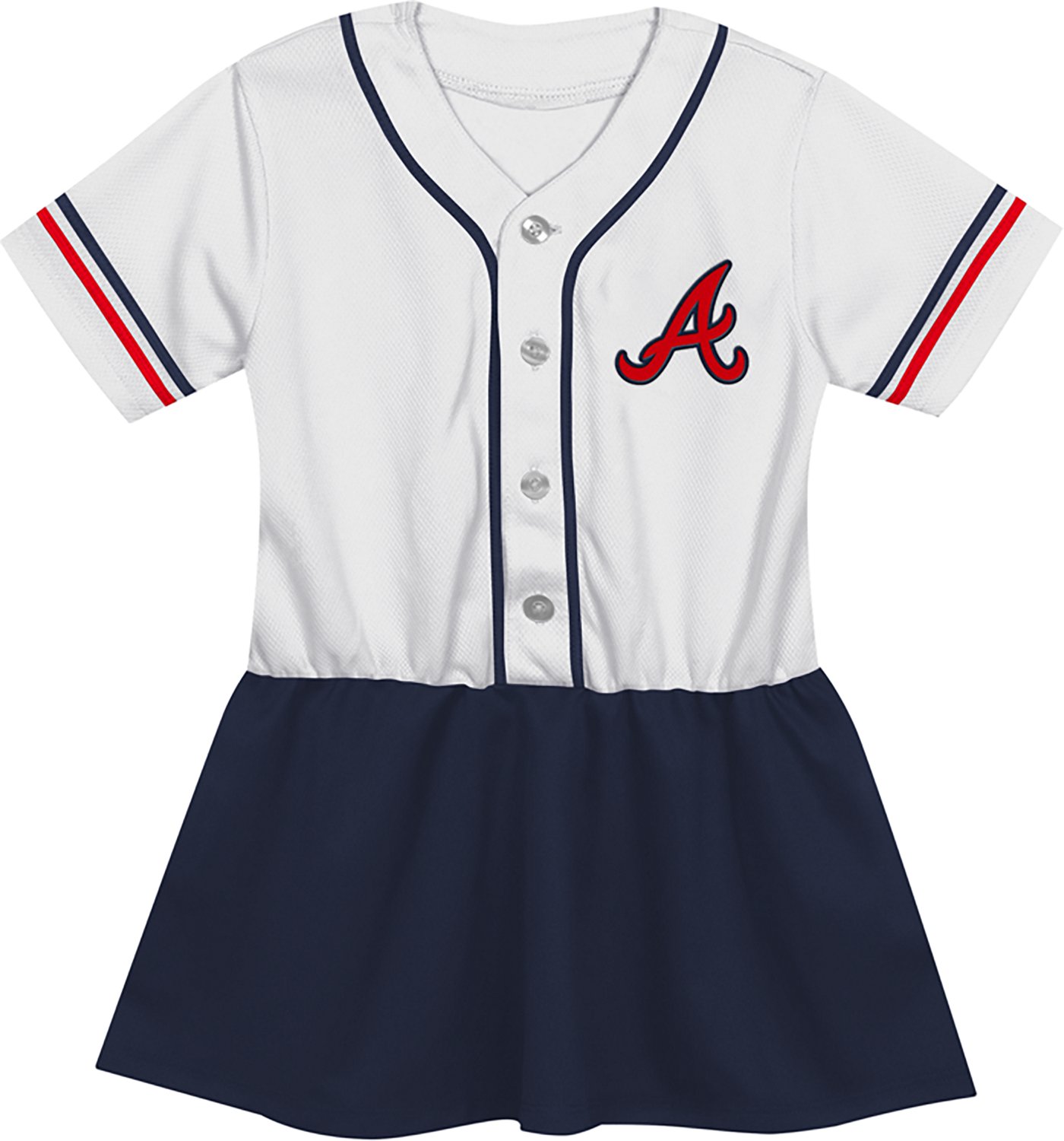 Outerstuff Girls' Atlanta Braves Curveball Jersey Dress - view number 2