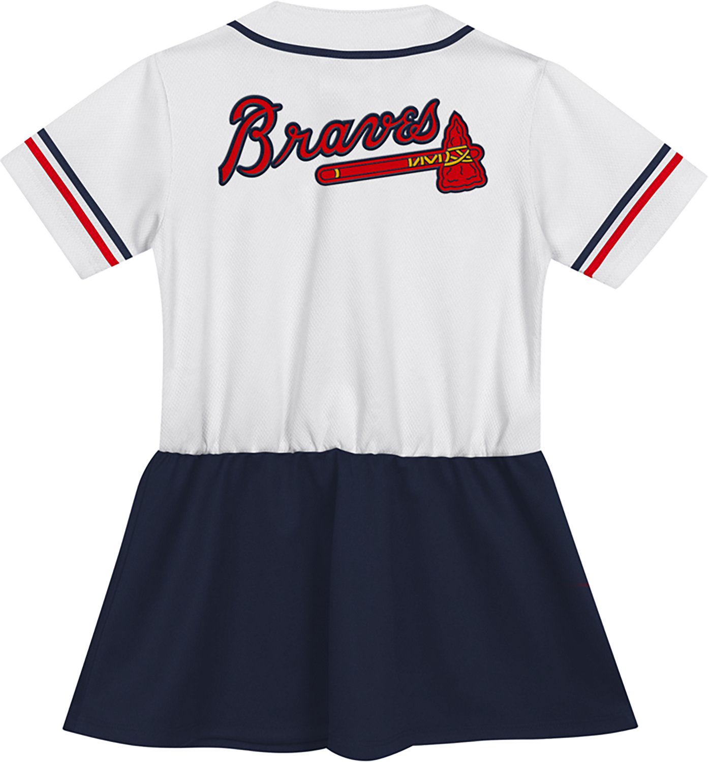 Outerstuff Girls' Atlanta Braves Curveball Jersey Dress - view number 3