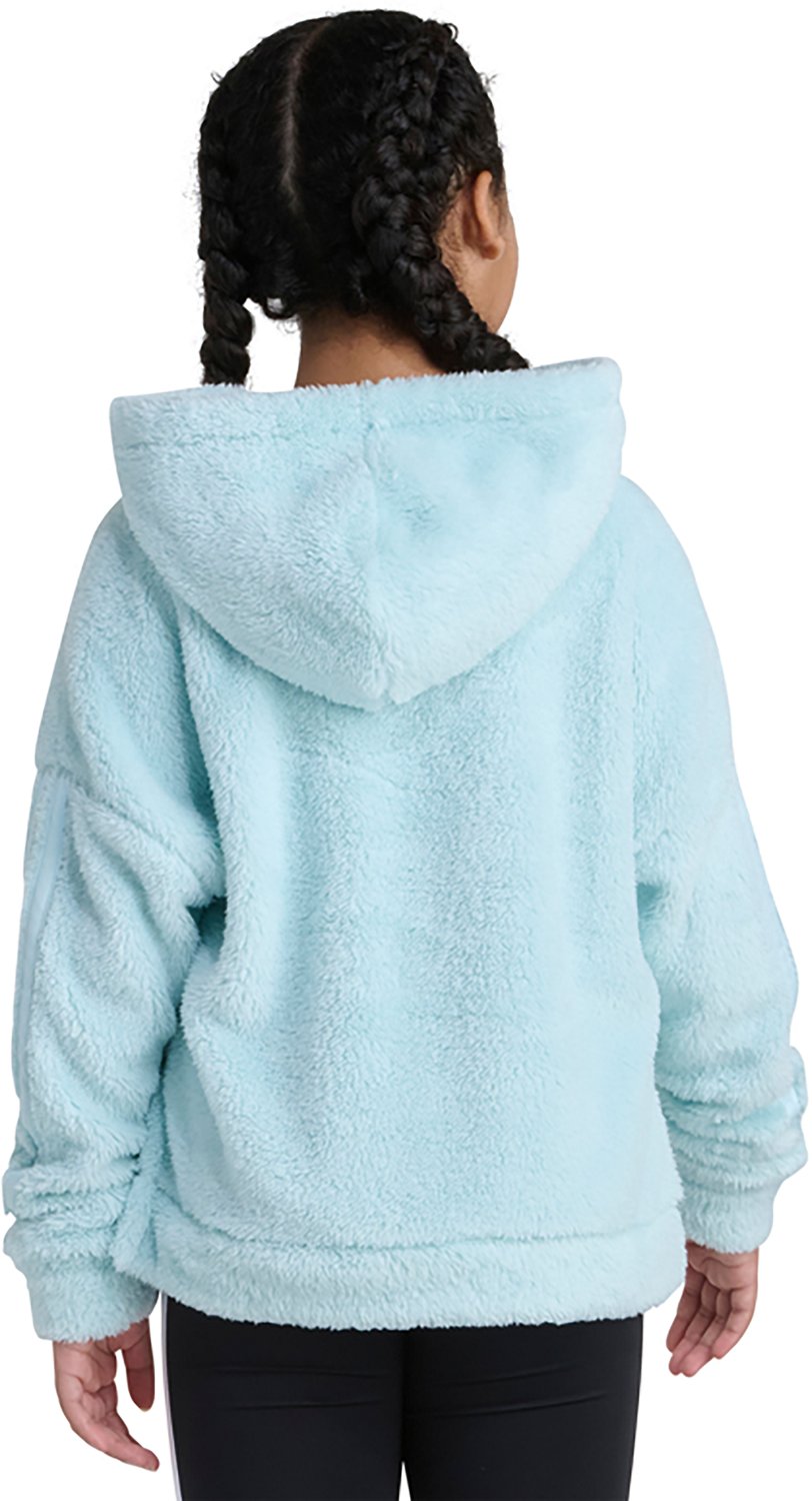 adidas Girls' 3-Stripes Sherpa Hooded Pullover - view number 2