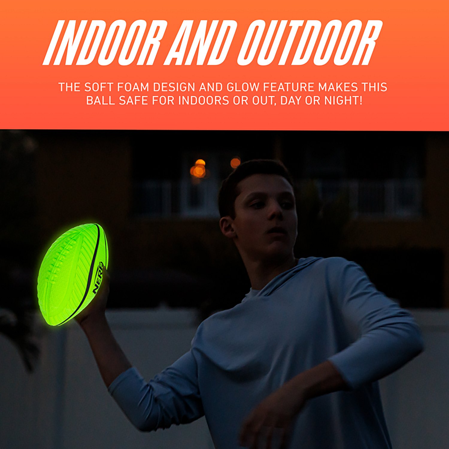 NERF Spiral Glow In The Dark Football                                                                                            - view number 4