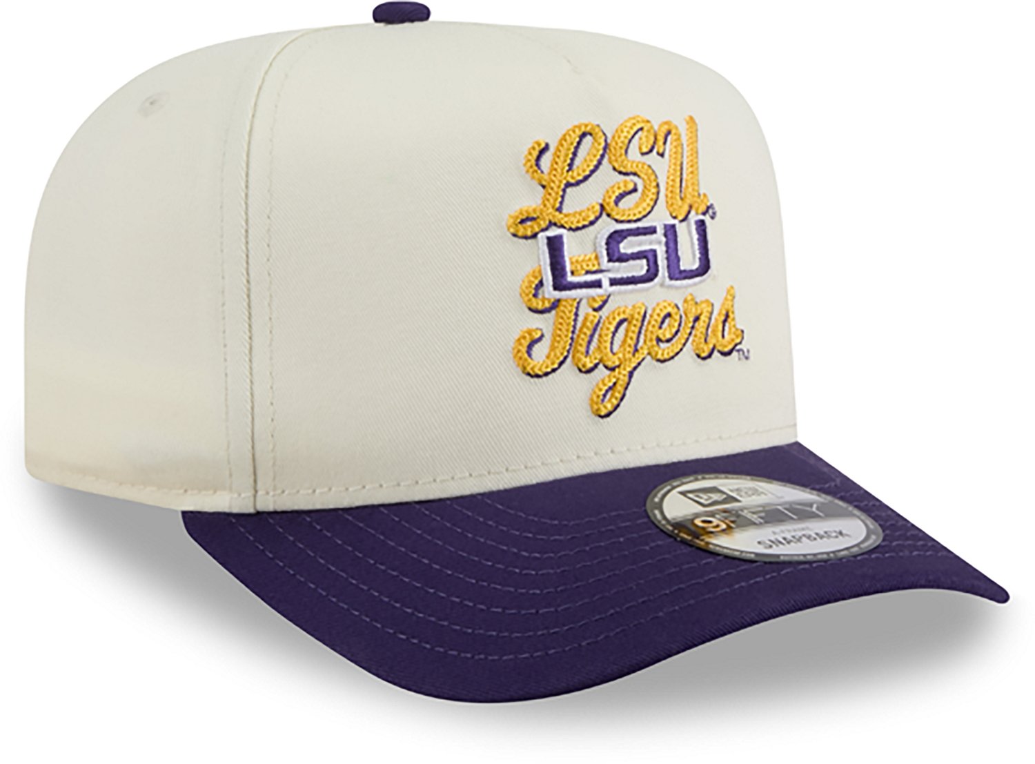 New Era Adults' Louisiana State University Chainstitch Snapback 9FIFTY A-Frame Cap - view number 3