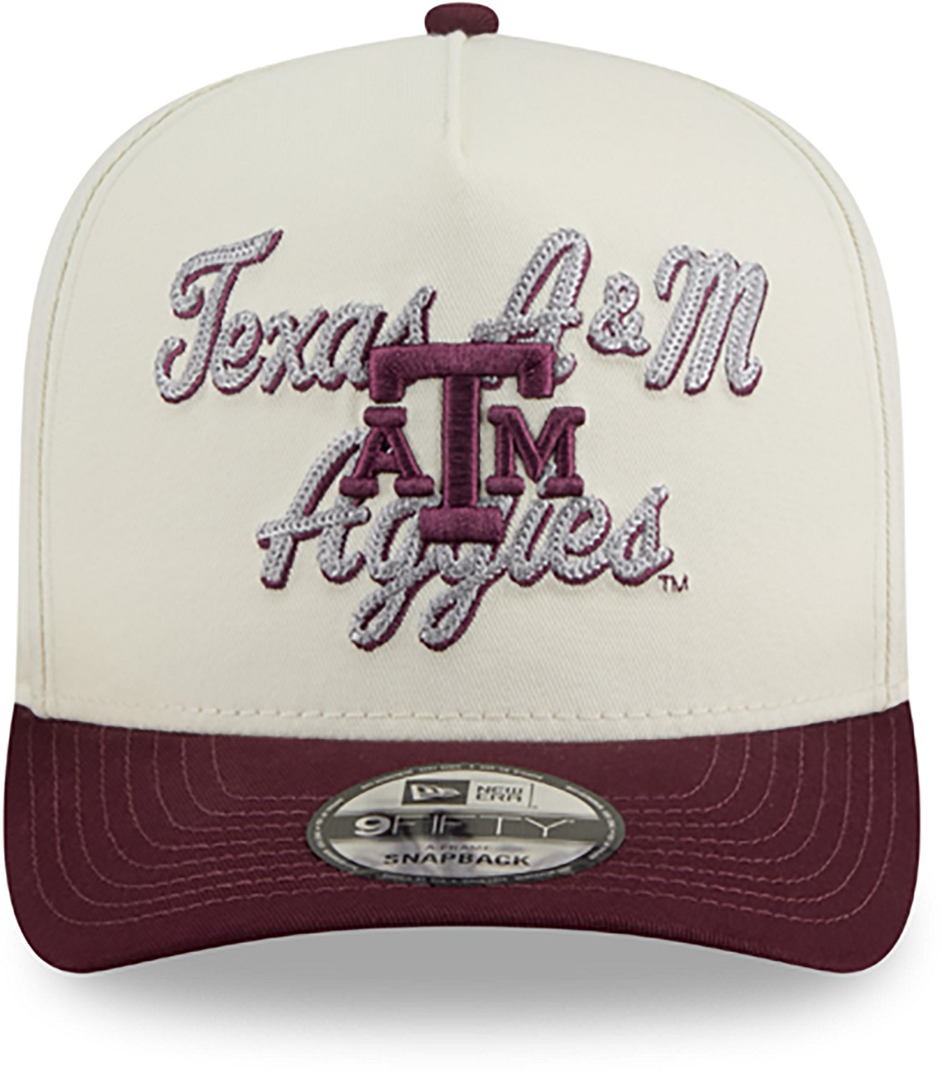 New Era Adults' Texas A&M University Chainstitch Snapback 9FIFTY A-Frame Cap - view number 2