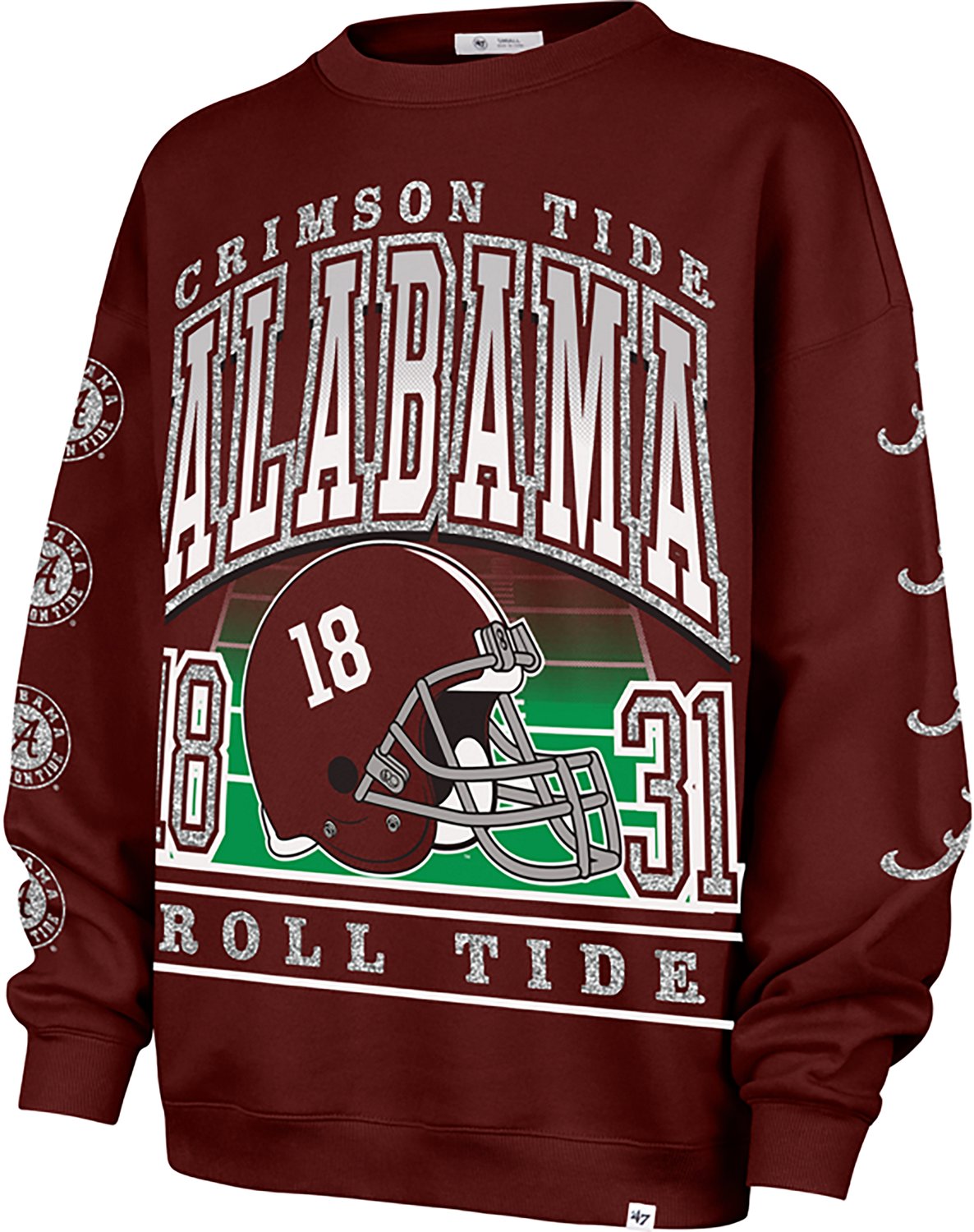 47 Brands Women's University of Alabama Crimson Tide Go Big Oversized Long Sleeve Crew Fleece