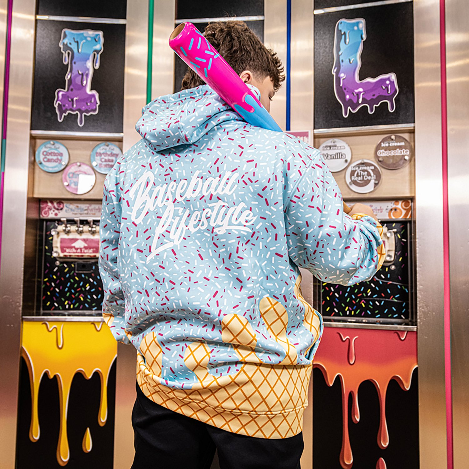 Baseball Lifestyle 101 Youth Ice Cream Hoodie  - view number 4