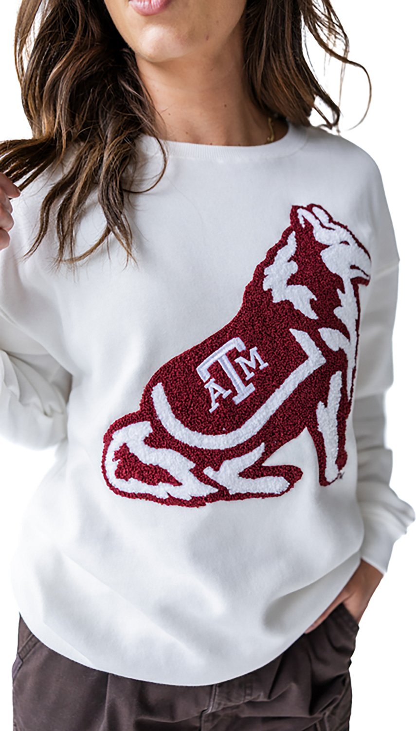 Gameday Social Women's Texas A&M Mascot Chenille Comfort Crew Sweatshirt - view number 1