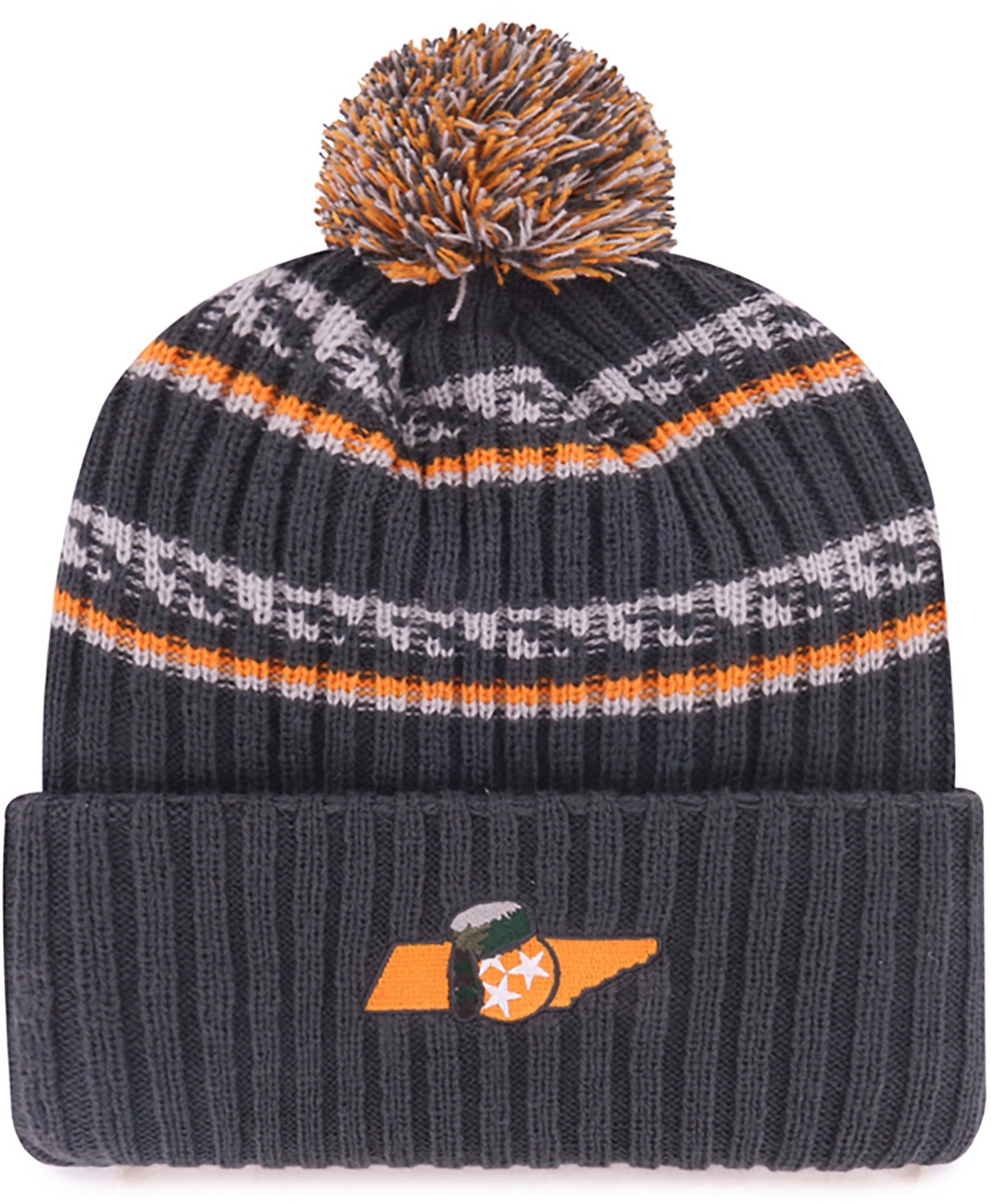 '47 Adults' Tennessee Volunteers Smokey Grey Small Stripes Cuff Knit Beanie - view number 2