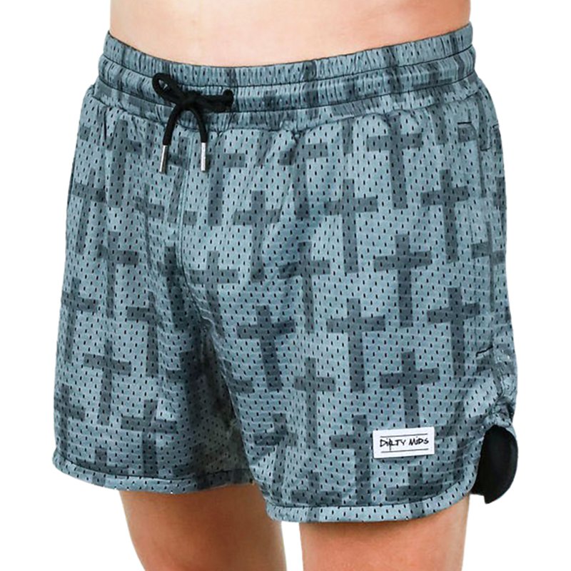 Dirty Mids Boys' 5” MVRK Mesh Shorts, Medium, Grey/Black