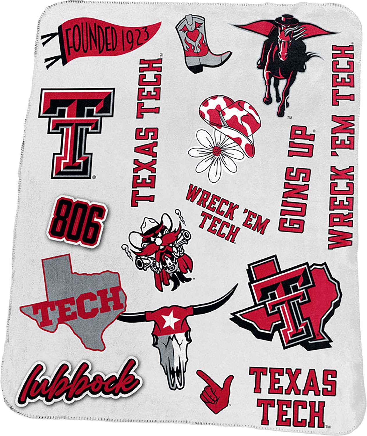 LOGO Texas Tech Deluxe Native Fleece 50x60