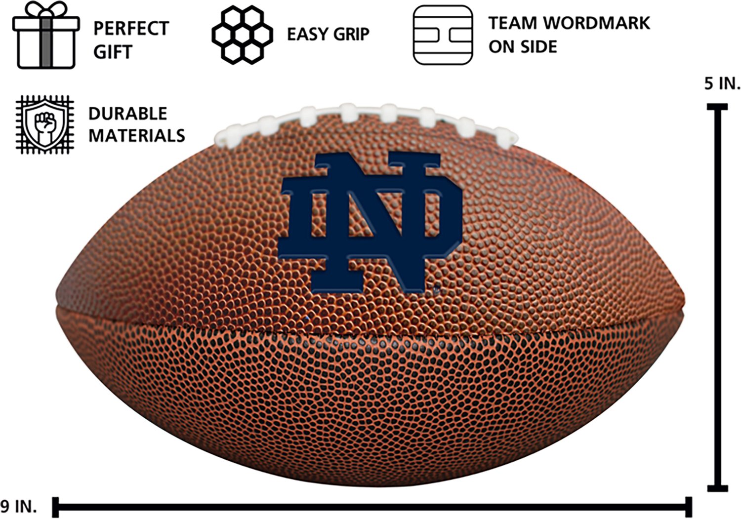 Logo Brands Notre Dame Fighting Irish Mini Size Composite Football - view number 4