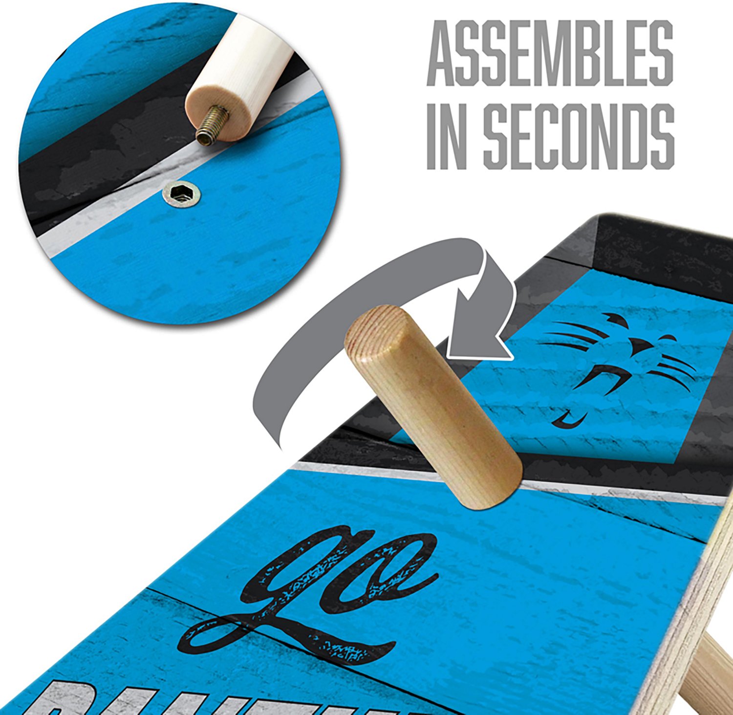 YouTheFan Carolina Panthers RingBag Cornhole Game - view number 4