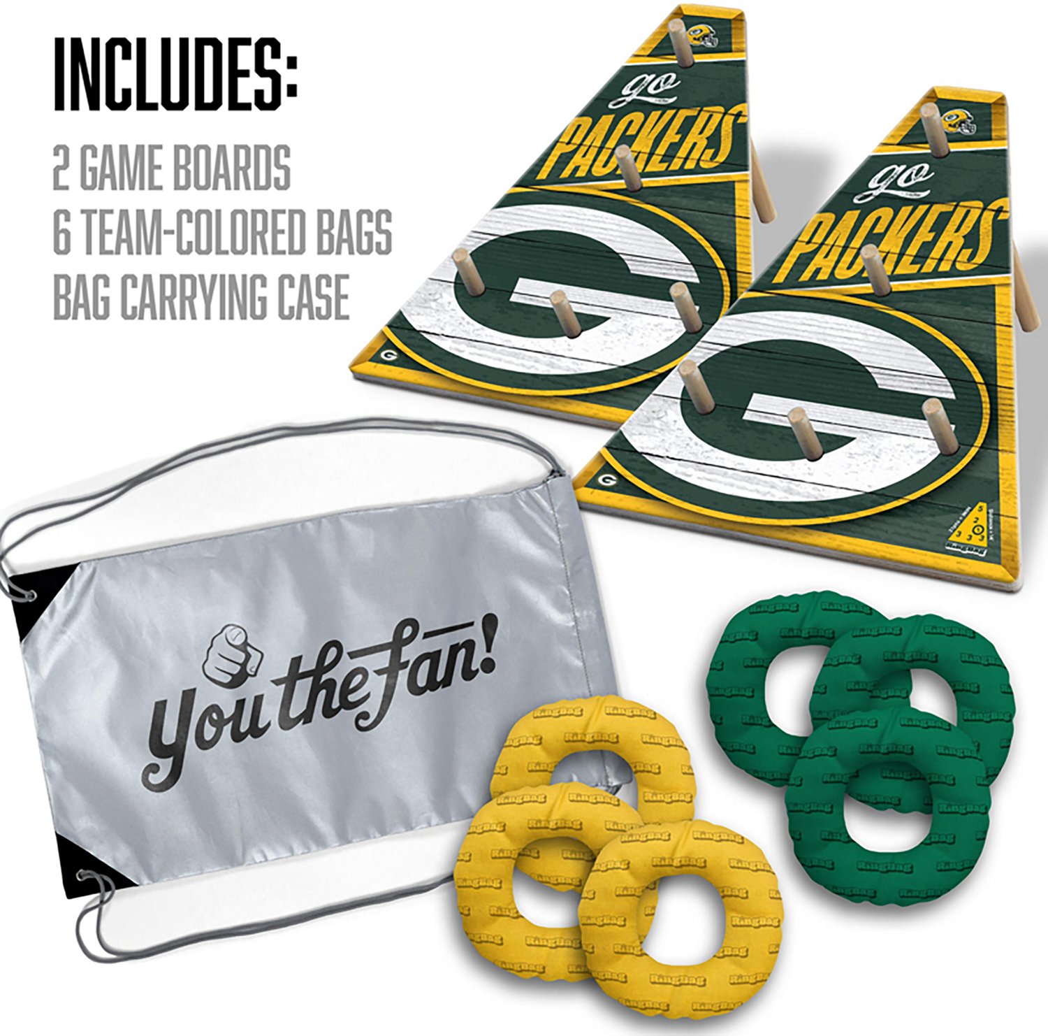 YouTheFan Green Bay Packers RingBag Cornhole Game - view number 2