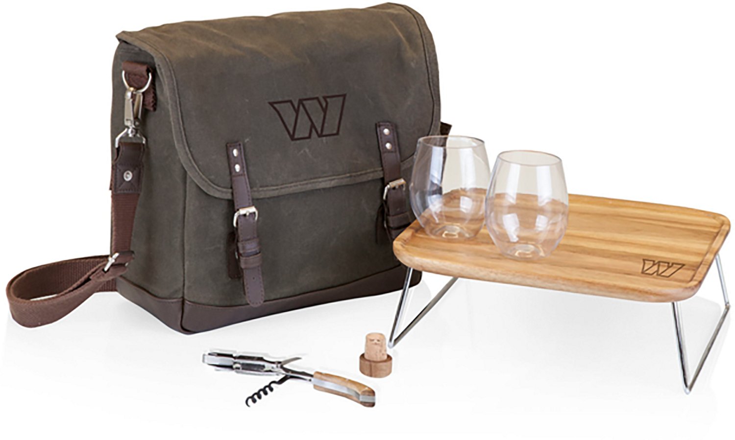 Picnic Time Washington Commanders Adventure Wine Bag and Table Set