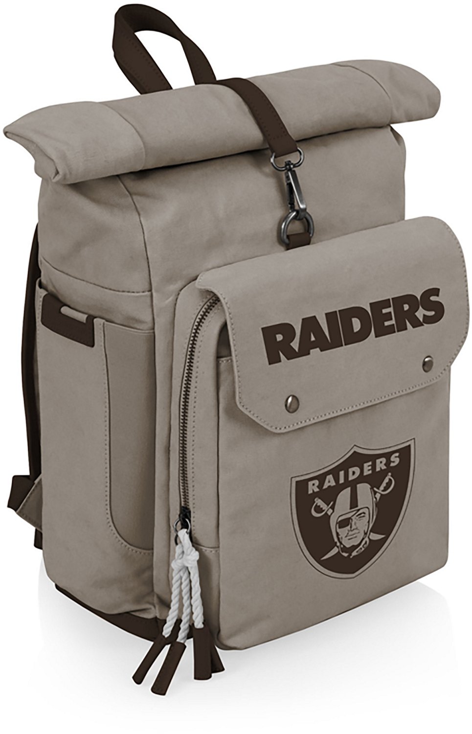 Picnic Time Las Vegas Raiders Carmel Roll Top 35 Can Backpack Cooler - view number 2