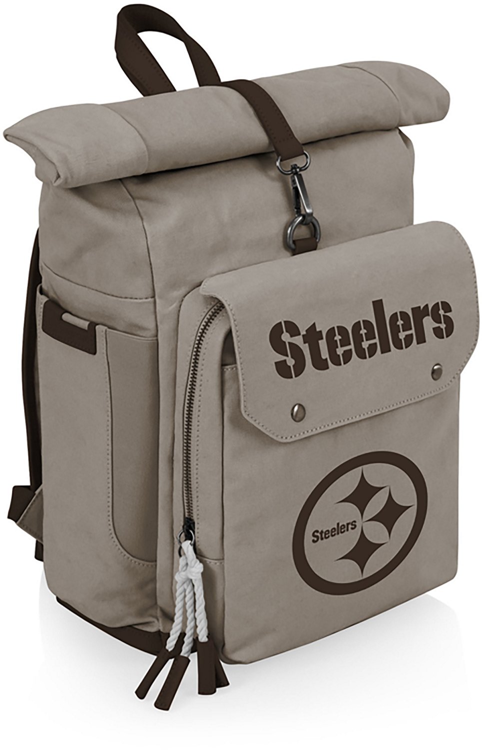 Picnic Time Pittsburgh Steelers Carmel Roll Top 35 Can Backpack Cooler - view number 2