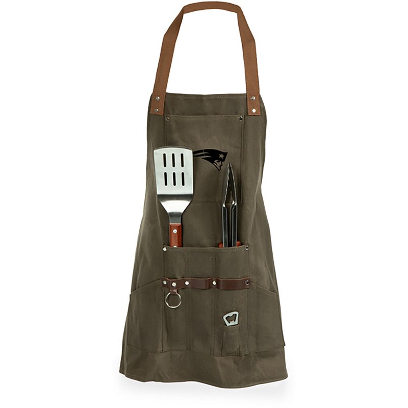 Picnic Time Officially Licensed NFL New England Patriots BBQ Apron with Tools