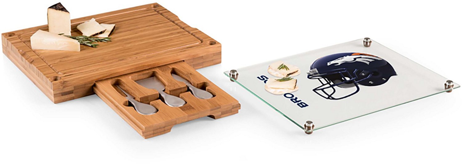 Picnic Time Denver Broncos Concerto Glass Top Cheese Cutting Board and Tools Set - view number 2