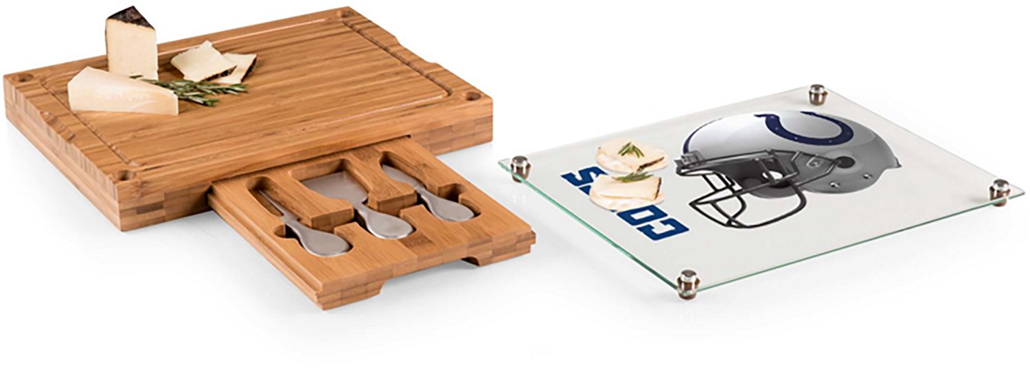 Picnic Time Indianapolis Colts Concerto Glass Top Cheese Cutting Board and Tools Set - view number 2