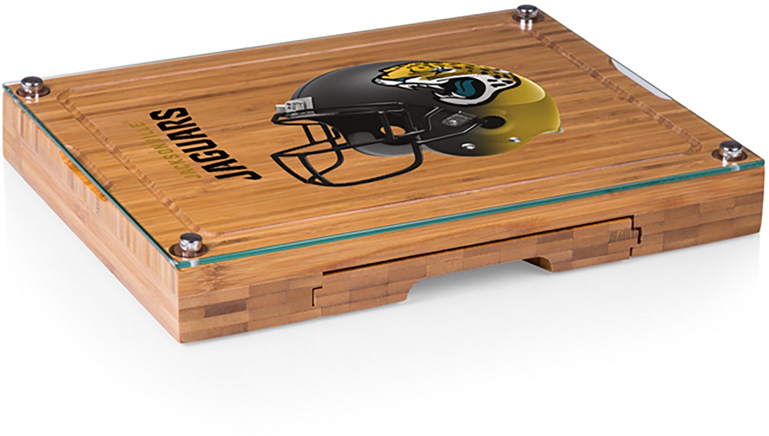 Picnic Time Jacksonville Jaguars Concerto Glass Top Cheese Cutting Board and Tools Set - view number 1