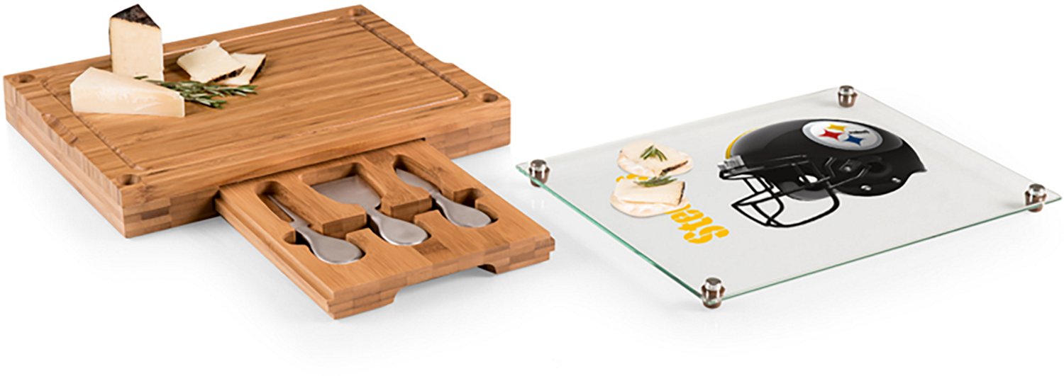 Picnic Time Pittsburgh Steelers Concerto Glass Top Cheese Cutting Board and Tools Set - view number 2