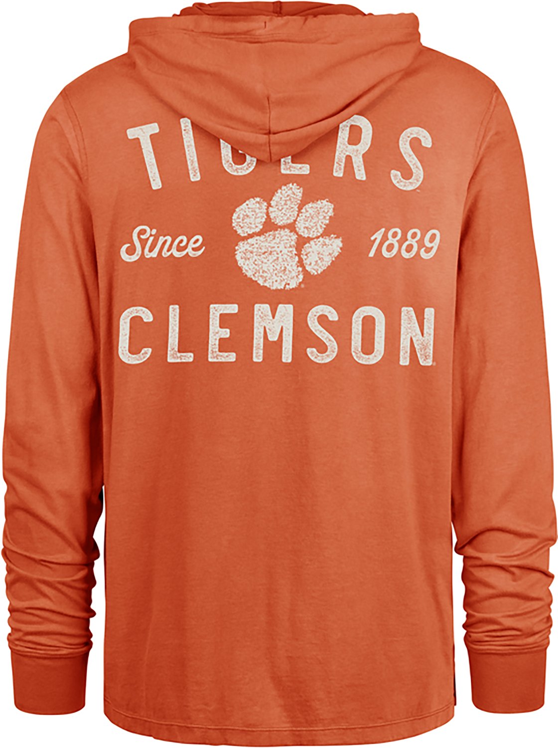 '47 Clemson Tigers Men's Dusted Overhand River Jersey Long Sleeve Hooded Top