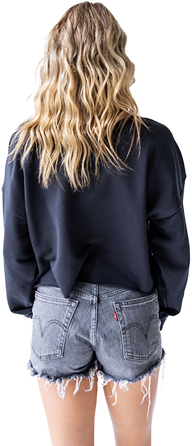 Gameday Social Women's University of Texas Longhorns Perkins Chenille Slogan Cropped Long Sleeve Crew T-shirt - view number 3